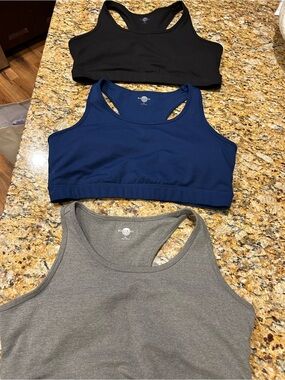 NWOT Body & Sol Racerback Sports Bra-Black, Navy, Gray Size XL